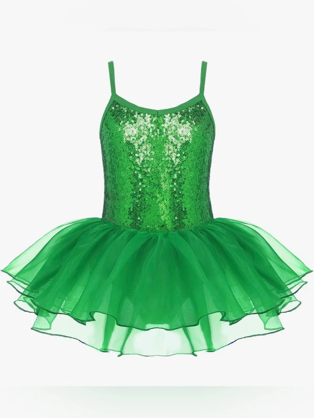 Girls' Green Sequin Tutu Dance Costume